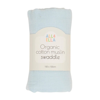 All4Ella Baby Blue Muslin Wrap - Fauve + Co