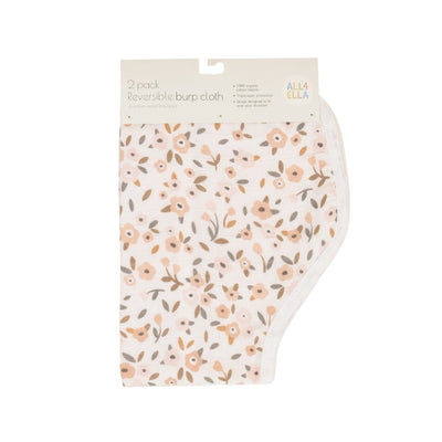 All4Ella Organic Burp Cloth 2pk - Floral Bouquet - Fauve + Co