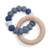 Aura Engraved Teething Ring Azure - Fauve + Co