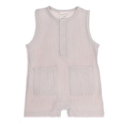 Charlie Cotton Romper Pigeon - Fauve + Co