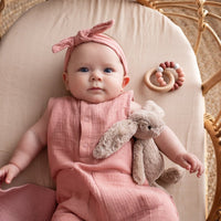 Charlie Cotton Romper Rose - Fauve + Co