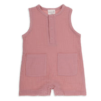 Charlie Cotton Romper Rose - Fauve + Co