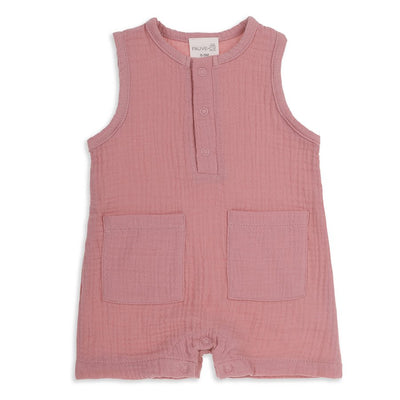 Charlie Cotton Romper Rose - Fauve + Co