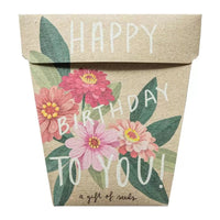 Happy Birthday Zinnia Gift of Seeds Packet by Sow n' Sow - Fauve + Co