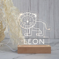 Lion Acrylic Night Light - Square Base - Fauve + Co