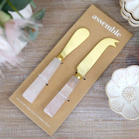 Moi Set/2 Rose Quartz Cheese Knives 18cm - Fauve + Co