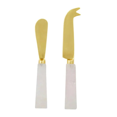 Moi Set/2 Rose Quartz Cheese Knives 18cm - Fauve + Co