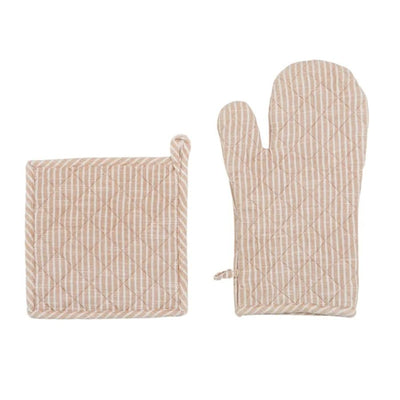 Neve Set 2 Cotton Glove/Mitt 20x32cm Terracotta - Fauve + Co