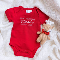 Our Christmas Miracle Pregnancy Announcement Romper - Fauve + Co