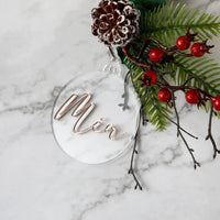 Personalised Christmas Clear Acrylic Ornament - Bauble - Fauve + Co