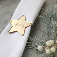 Personalised Christmas Gold Star Napkin Tie - Fauve + Co