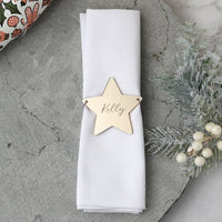 Personalised Christmas Gold Star Napkin Tie - Fauve + Co