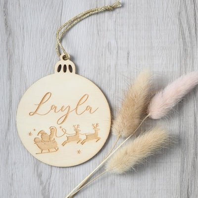 Personalised Christmas Ply Ornament - Reindeers - Fauve + Co