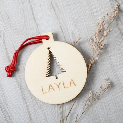 Personalised Christmas Ply Ornament - Tree Cut Out - Fauve + Co