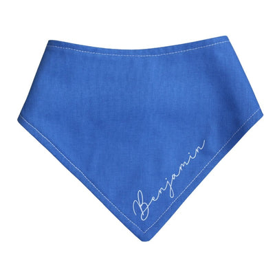 Personalised Cobalt Blue Bandana Bib - Fauve + Co