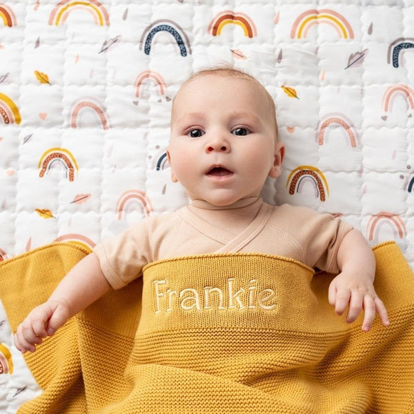 Mustard baby blanket sale