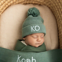 Personalised Cotton Knitted Beanie Seafoam - Fauve + Co