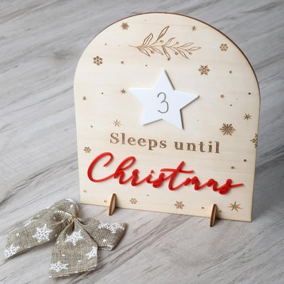 Personalised Countdown to Christmas Sign - Acrylic Star - Fauve + Co