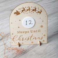 Personalised Countdown to Christmas Sign - Reindeer Sleigh - Fauve + Co