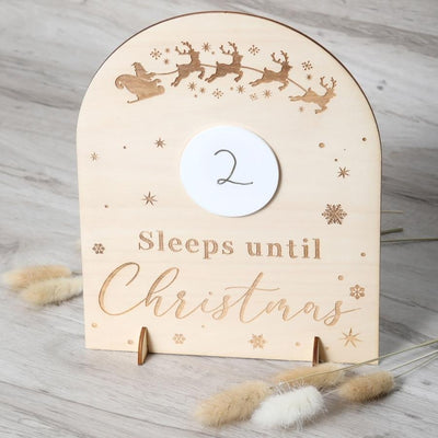 Personalised Countdown to Christmas Sign - Reindeer Sleigh - Fauve + Co