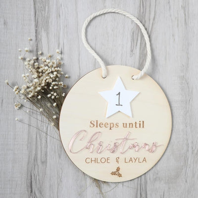 Personalised Countdown to Christmas Wall Hanger - Acrylic Star - Fauve + Co