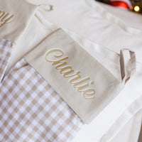 Personalised Gingham Christmas Stocking - Fauve + Co