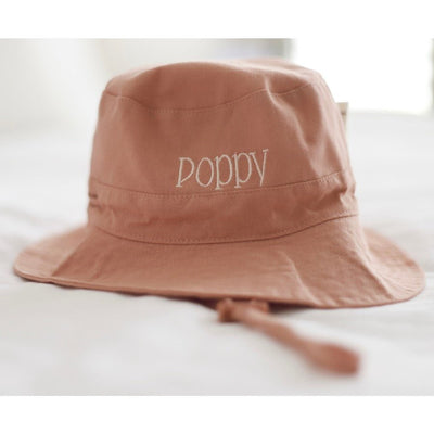 Personalised Kiin Cotton Sun Hat Dusty Rose - Fauve + Co