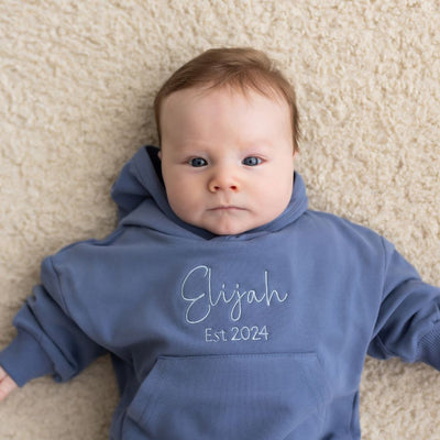 Personalised Organic Hoodie Indigo - Fauve + Co