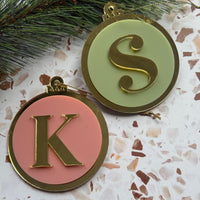 Personalised Pastel Christmas Ornament - Letter - Fauve + Co