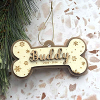 Personalised Pet Memorial Ornament - Dog Bone - Fauve + Co