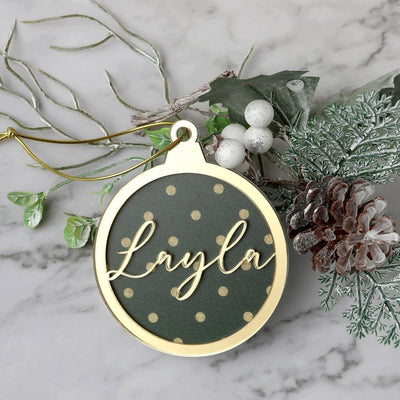 Personalised Polkadot Elegance Christmas Ornament - Fauve + Co