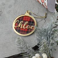 Personalised Tartan Elegance Christmas Ornament - Fauve + Co