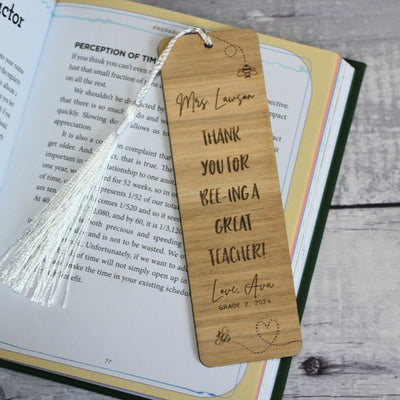 Personalised Teacher Thank You Bookmark - Bee - Fauve + Co