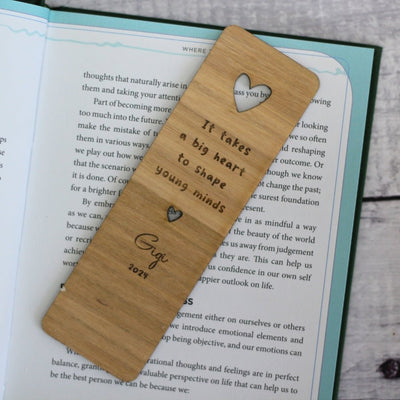 Personalised Teacher Thank You Bookmark - Heart - Fauve + Co