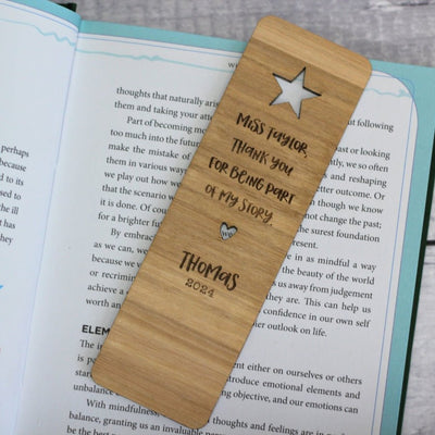 Personalised Teacher Thank You Bookmark - Star - Fauve + Co