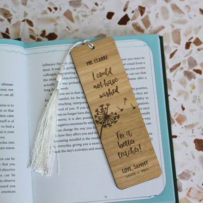 Personalised Teacher Thank You Bookmark - Wish - Fauve + Co