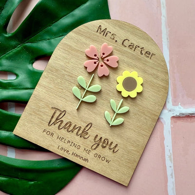 Personalised Teacher Thank You Magnet - Flowers - Fauve + Co