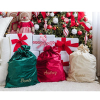 Personalised Velvet Christmas Sack - Cream - Fauve + Co