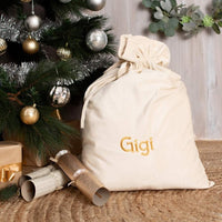 Personalised Velvet Christmas Sack - Cream - Fauve + Co