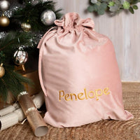 Personalised Velvet Christmas Sack - Pink - Fauve + Co