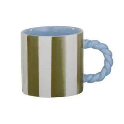 Rayado Ceramic Mug Olive/Blue - Fauve + Co