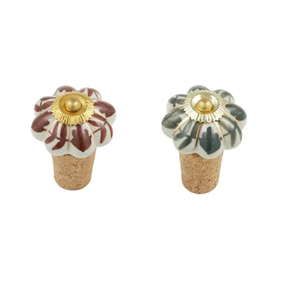 Rosa Ceramic Bottle Stopper S/2 Assorted - Fauve + Co