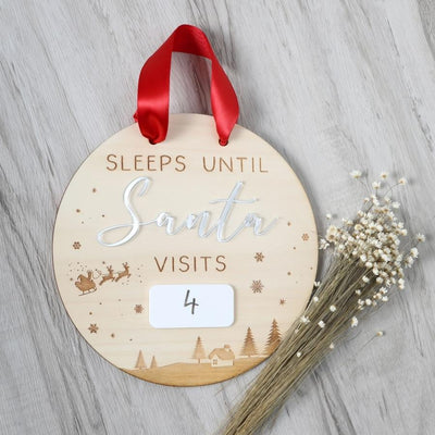 Sleeps until Santa Visits Countdown Wall Hanger - Fauve + Co