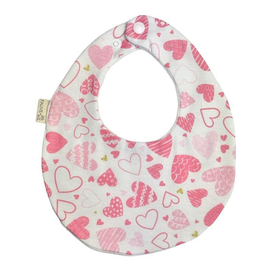 Sweet Heart Pink Baby Bib - Fauve + Co