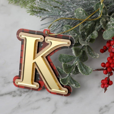 Tartan Letter Christmas Ornament - Fauve + Co