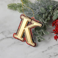 Tartan Letter Christmas Ornament - Fauve + Co