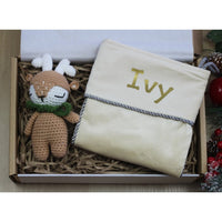 Velvet Stocking & Reindeer Christmas Gift Box - Fauve + Co